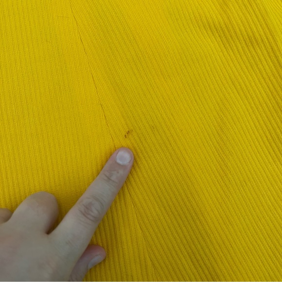 Vintage Handmade Bright Yellow Puff Sleeve Collared Mini Dress - Picture 6 of 7